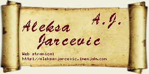 Aleksa Jarčević vizit kartica